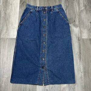 Original RUSS sport company women’s denim long skirt/ 100% Cotton/ size 8